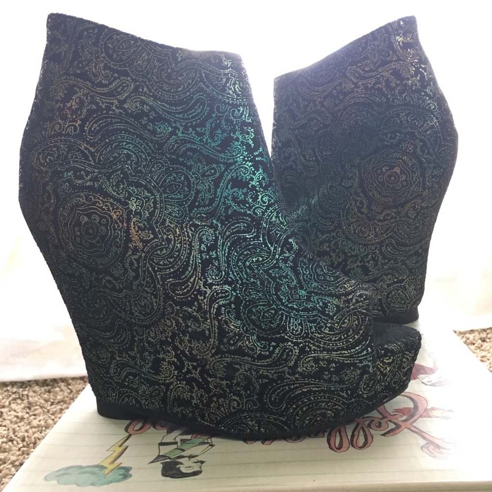 Jeffery Campbell’s wedged booties